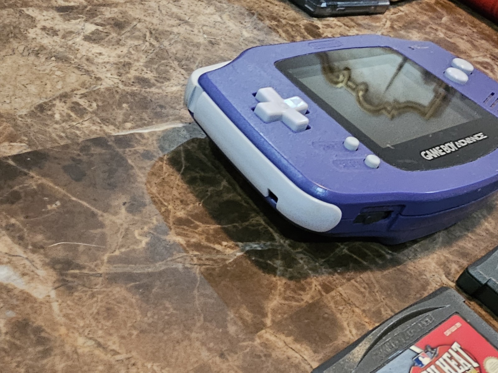 Nintendo Gameboy Advance Indigo Purple AGB-001 Handheld W/6 Games Lord Of Rings
