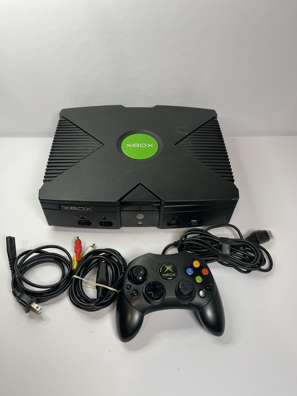 Original Microsoft Xbox OG Black Console W/ Controller Tested READ DESCRIPTION