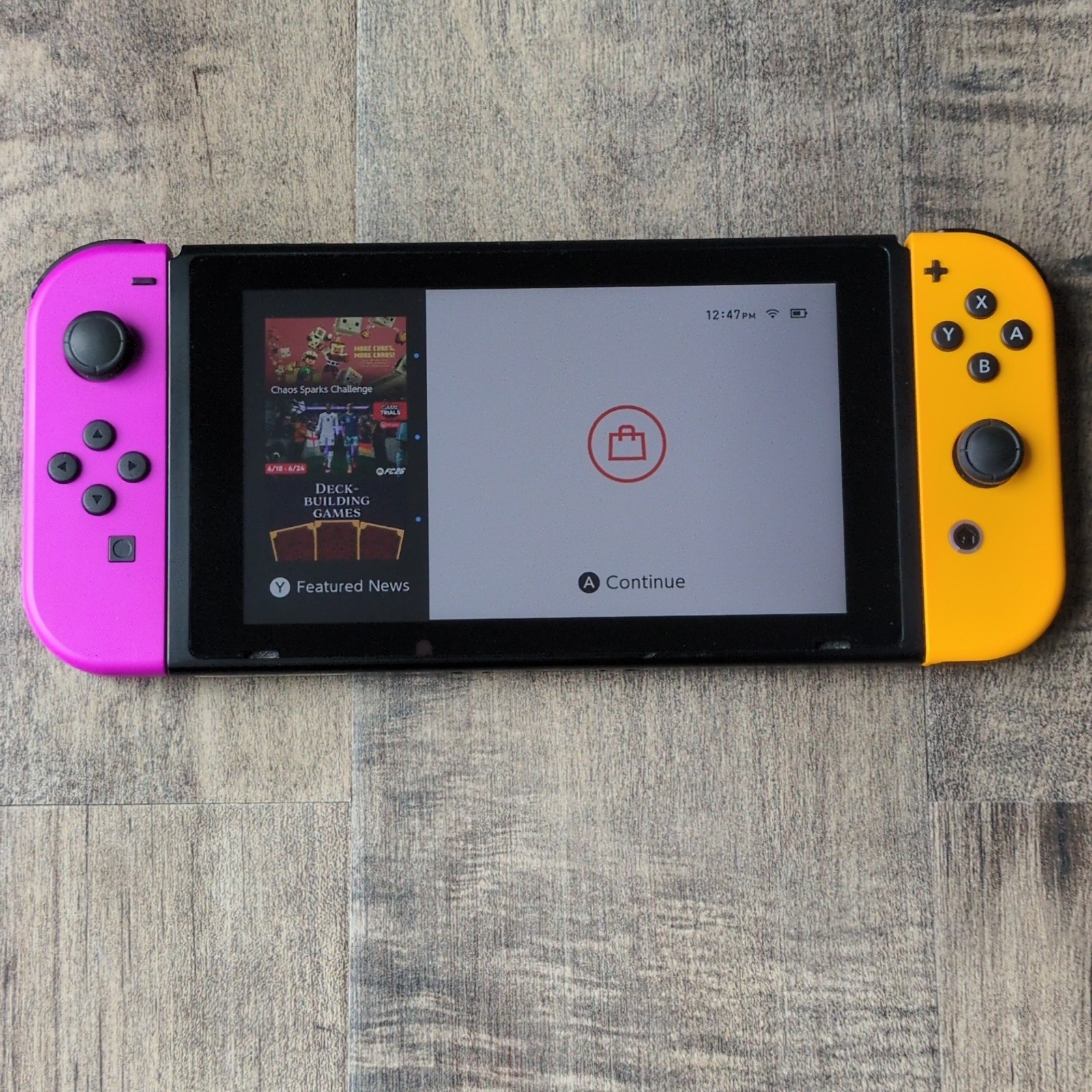 Nintendo Switch HAC-001 Console Purple Orange Charging Issue Read