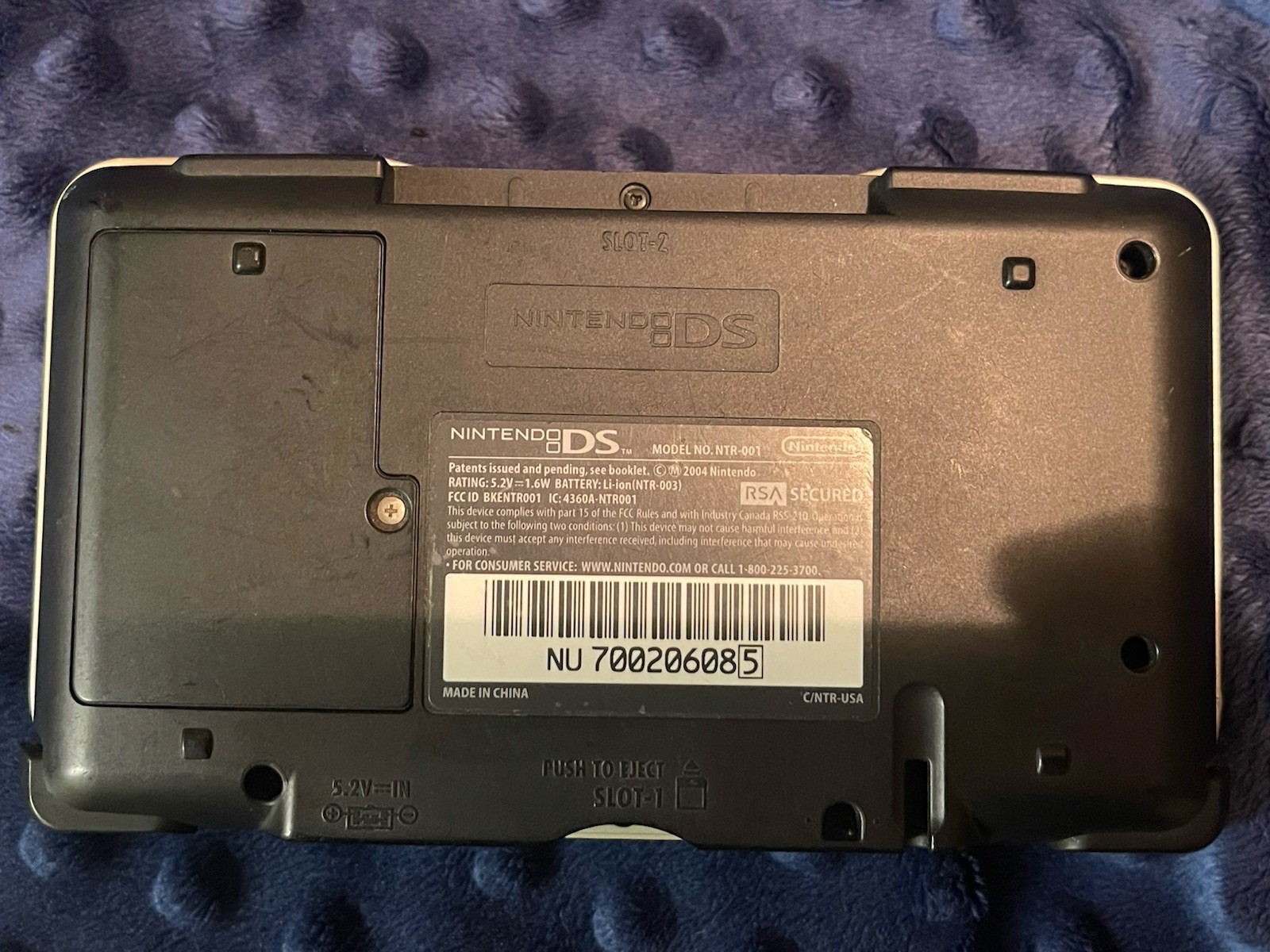 Nintendo DS Original NTR-001 Console – Silver – Broken Hinge Powers On Reset