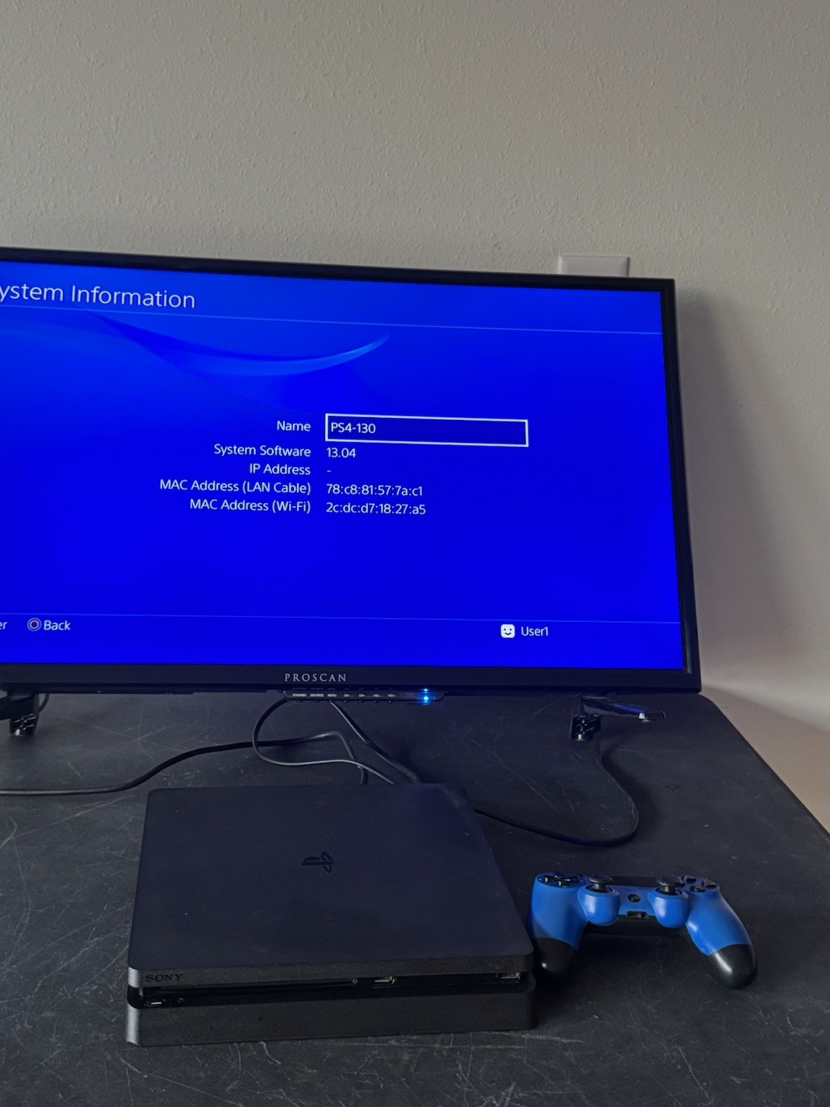 PS4 Slim 500GB Console & Controller CUH-2215B Bundle (New Paste/Washed) Sony
