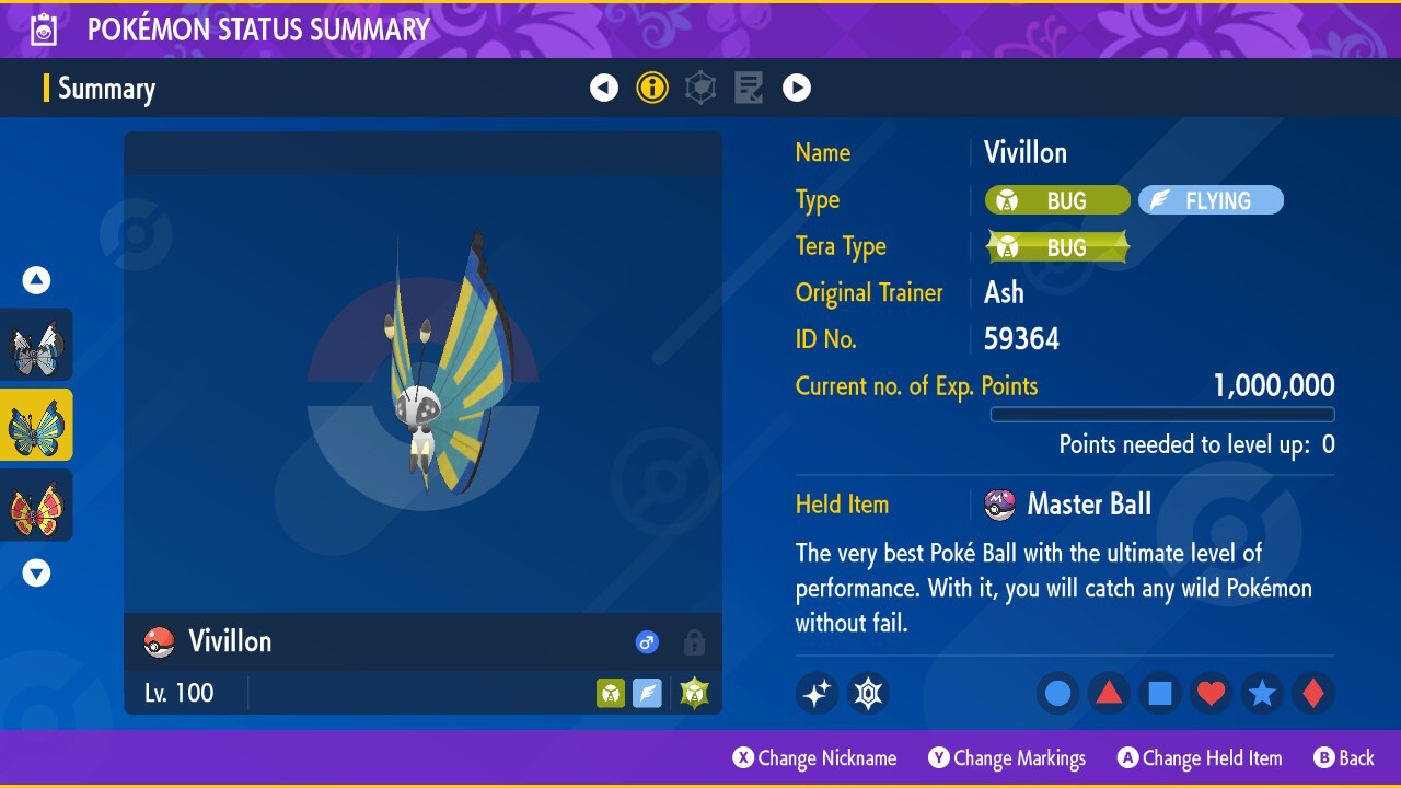 Vivillon All Forms 6iv 🌟 Shiny 🌟 & Non Shiny Pokemon Scarlet and Violet Home