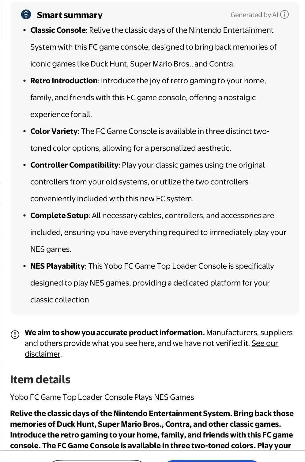 Yobo Fc Console Video Game System-play NES 8 Bit Nintendo Games Black&White NEW!