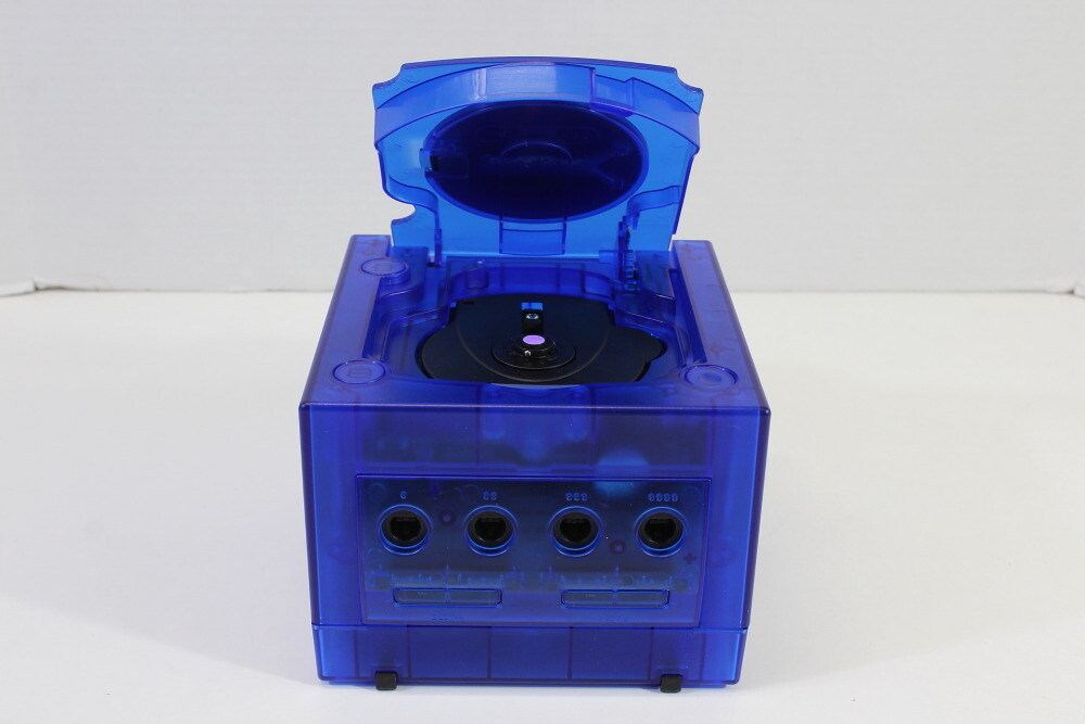 Nintendo Gamecube Clear Transparent Dark Blue Console & AC AV NTSC-U/C DOL-001