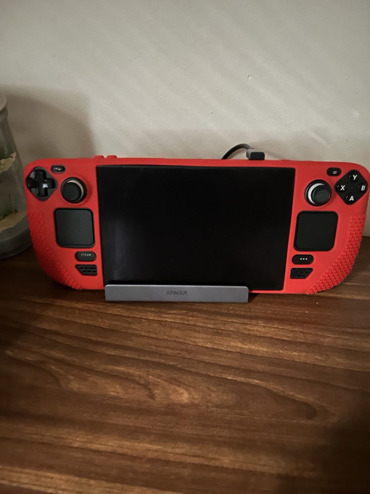 Valve Steam Deck glare resistant screen with 1tb sd card and anker dock