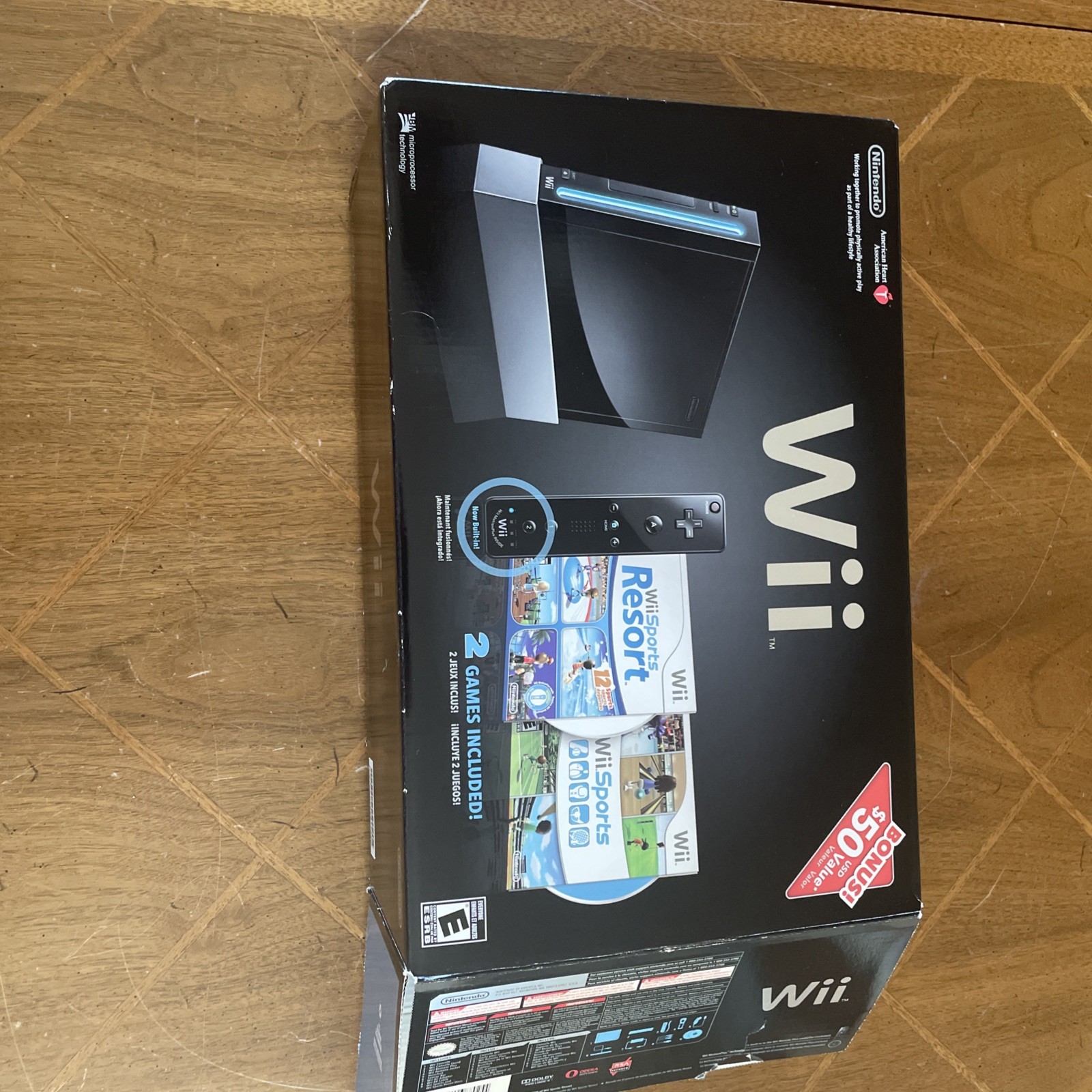 Nintendo Wii Black Console RVL-001 Wii Sports + Resorts Bundle Complete In Box