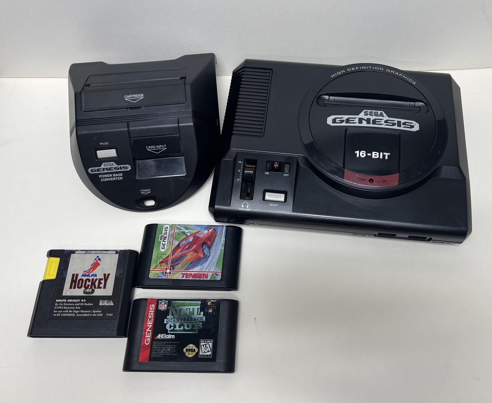 SEGA Genesis 16 Bit Model 1601 & Power Base Converter Model 1620: Tested