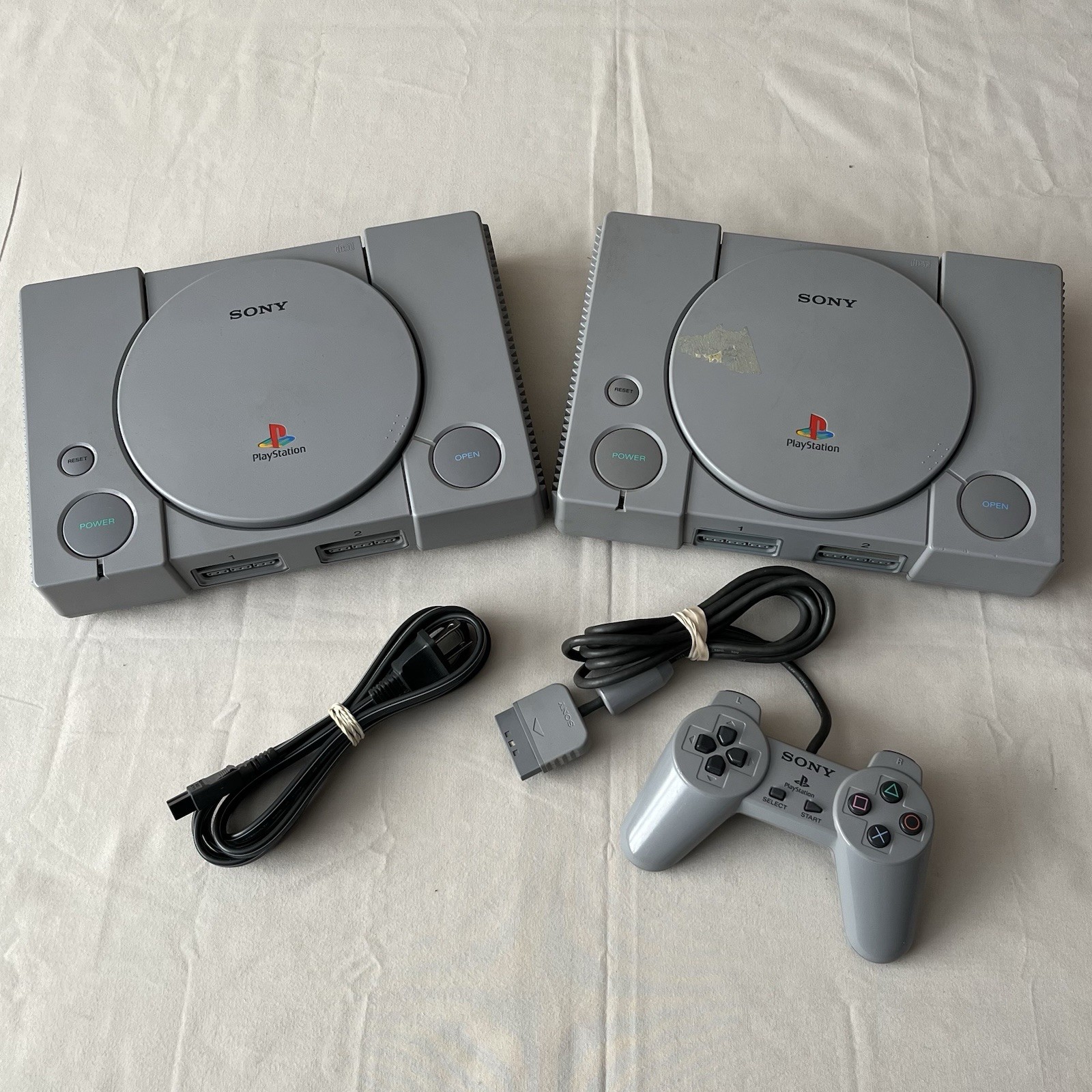 Lot of 2 Sony Playstation 1 PS1 System Consoles w/ 1 OEM Controller | For Repair