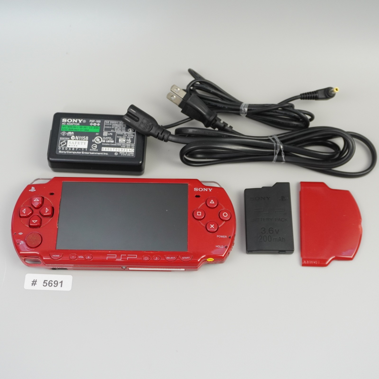 Sony PSP-2000 Console Red with Charger Fully Tested! #5691