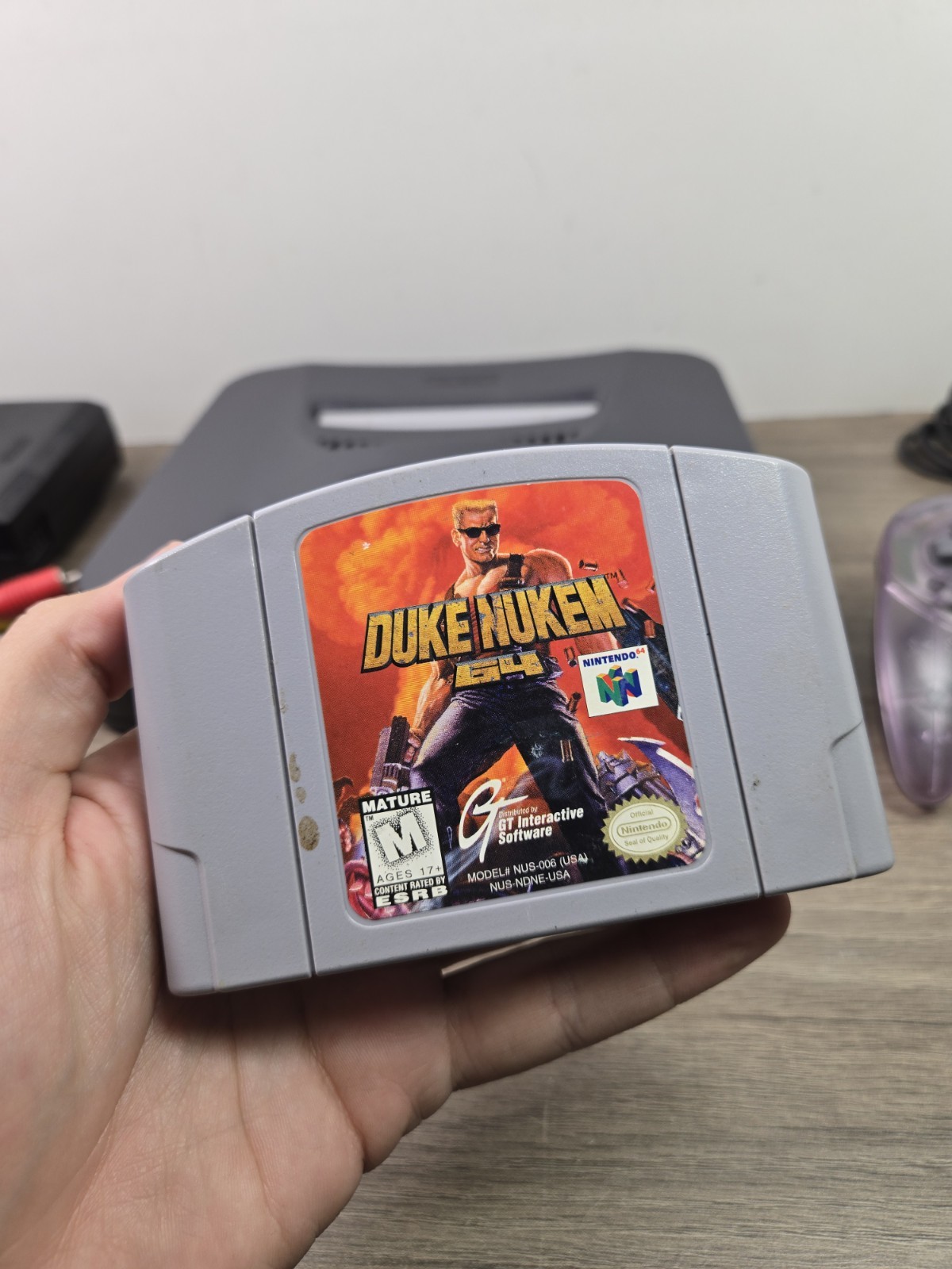 Nintendo 64 Console N64 (NUS-001) w/Controller & Duke Nukem 64 Used Tested