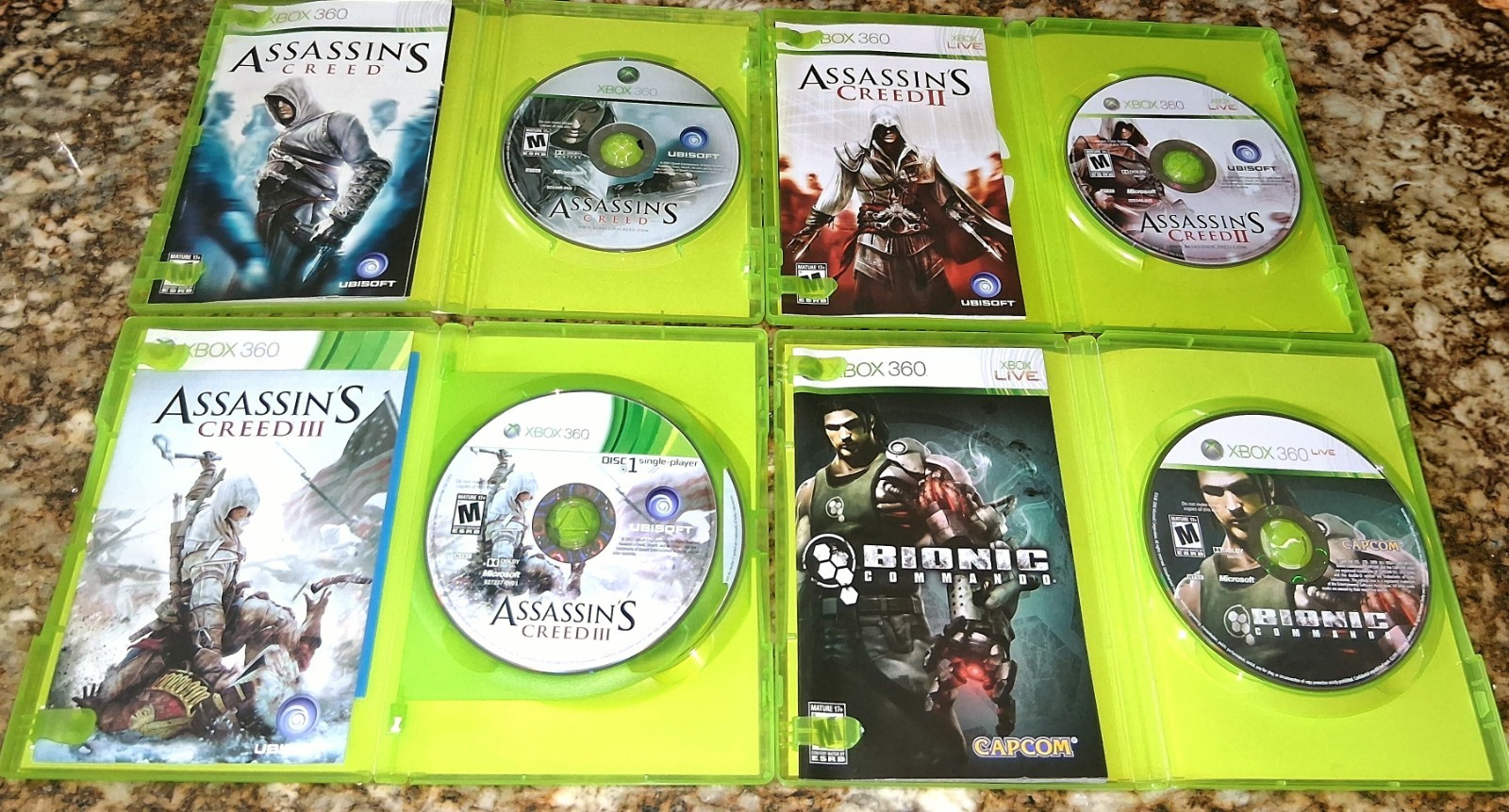 XBOX 360 ARCADE W/ 20GB HD AND 29 GAMES, 2 CONTROLLERS- EXCELLENT QUALITY