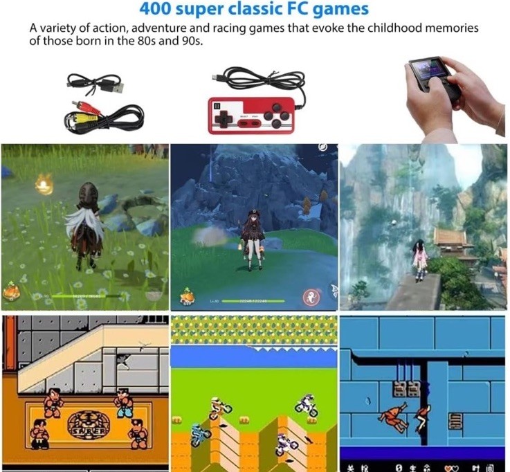 Game Box Plus Handheld Game System – Retro Video Gaming Console with Preloaded