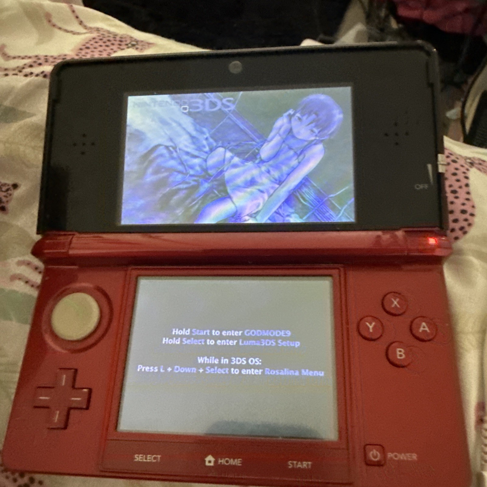 Nintendo 3DS Console only Metallic Red Used no stylus Tested Japan