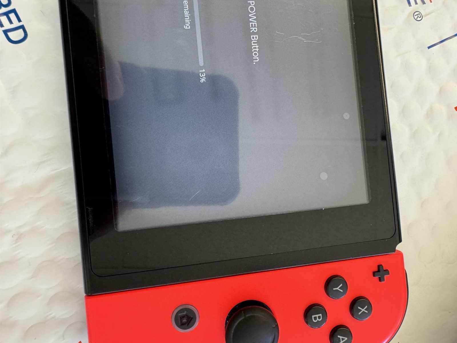 Nintendo Switch HAC-001 Console Blue & Red Joy-Con 128GB microSD Tested Working