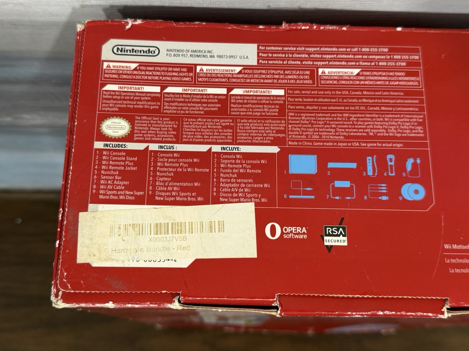 Nintendo Wii Red Console & Box RVL-001 (USA) Super Mario Bros. 25th Anniversary