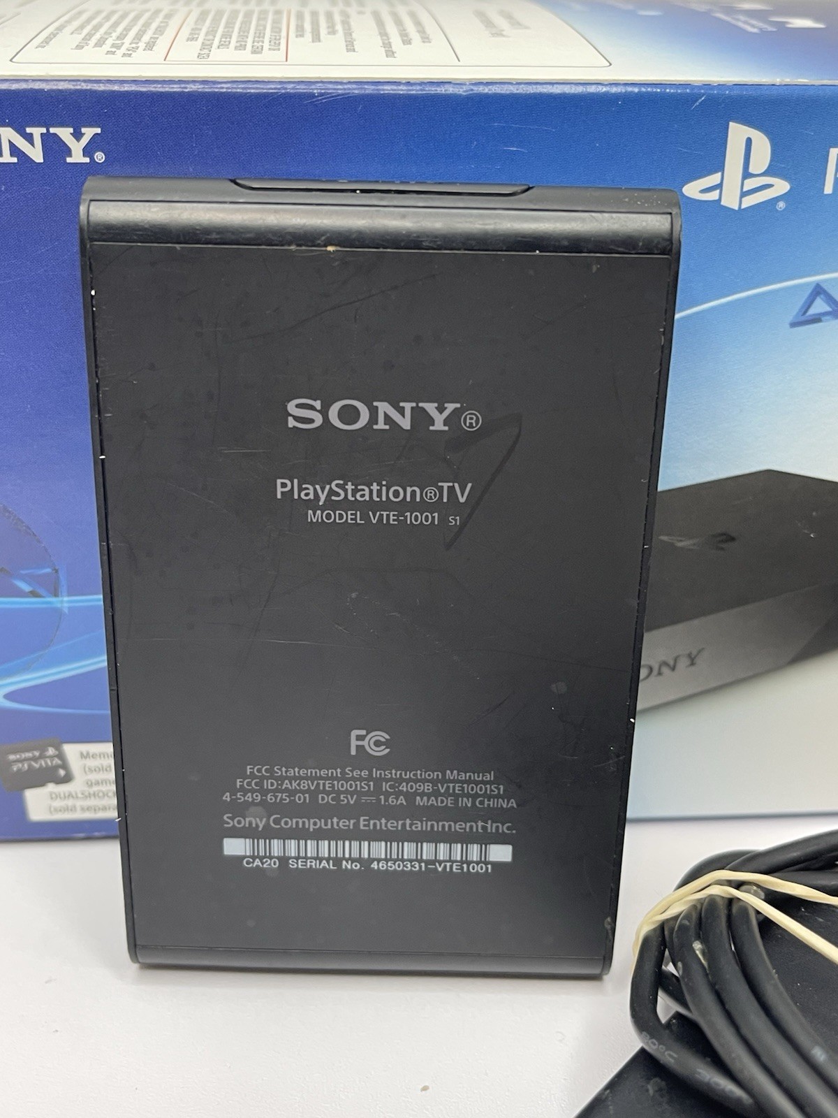 Sony Playstation TV Console w/Power Supply & Box — VTE-1001