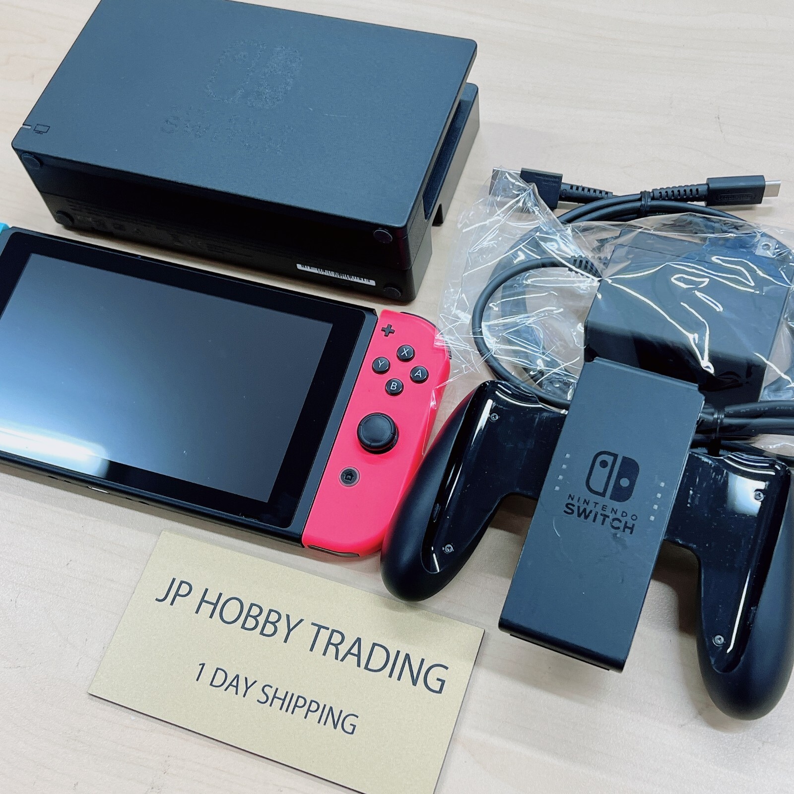 Nintendo Switch Console HAC-001 w/ Joy Con + Dock + Charger Tested 1 Day Ship