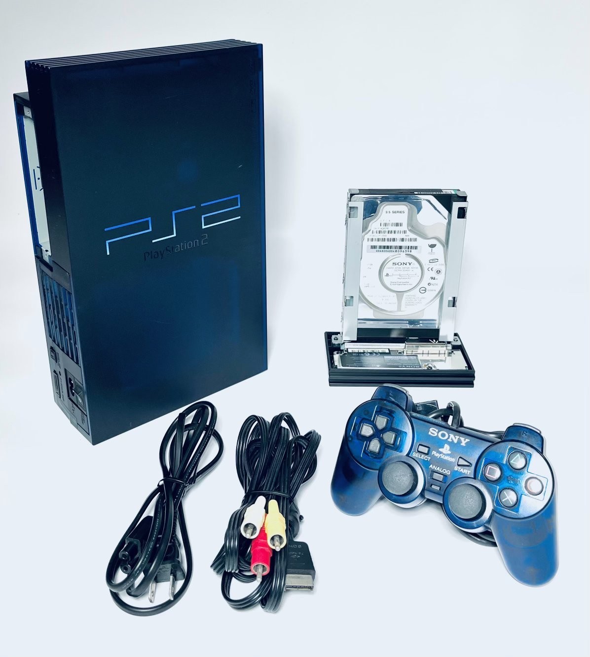 🌌 SONY PS2 SCPH-50000 Midnight Blue Console HDD Set Japan Tested Limited 🎮✨