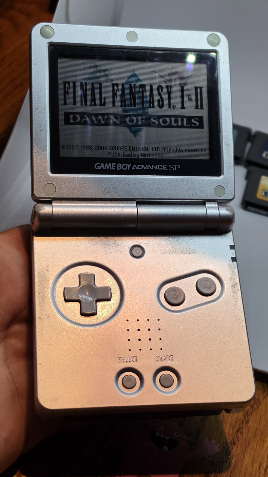Nintendo Game Boy Advance SP AGS-001 Silver Console + 4 Games Tested