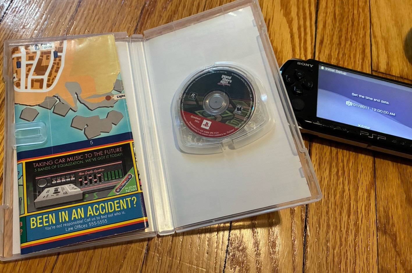 Sony PSP 3001 Handheld Console Bundle GTA Vice City Stories Tested Used