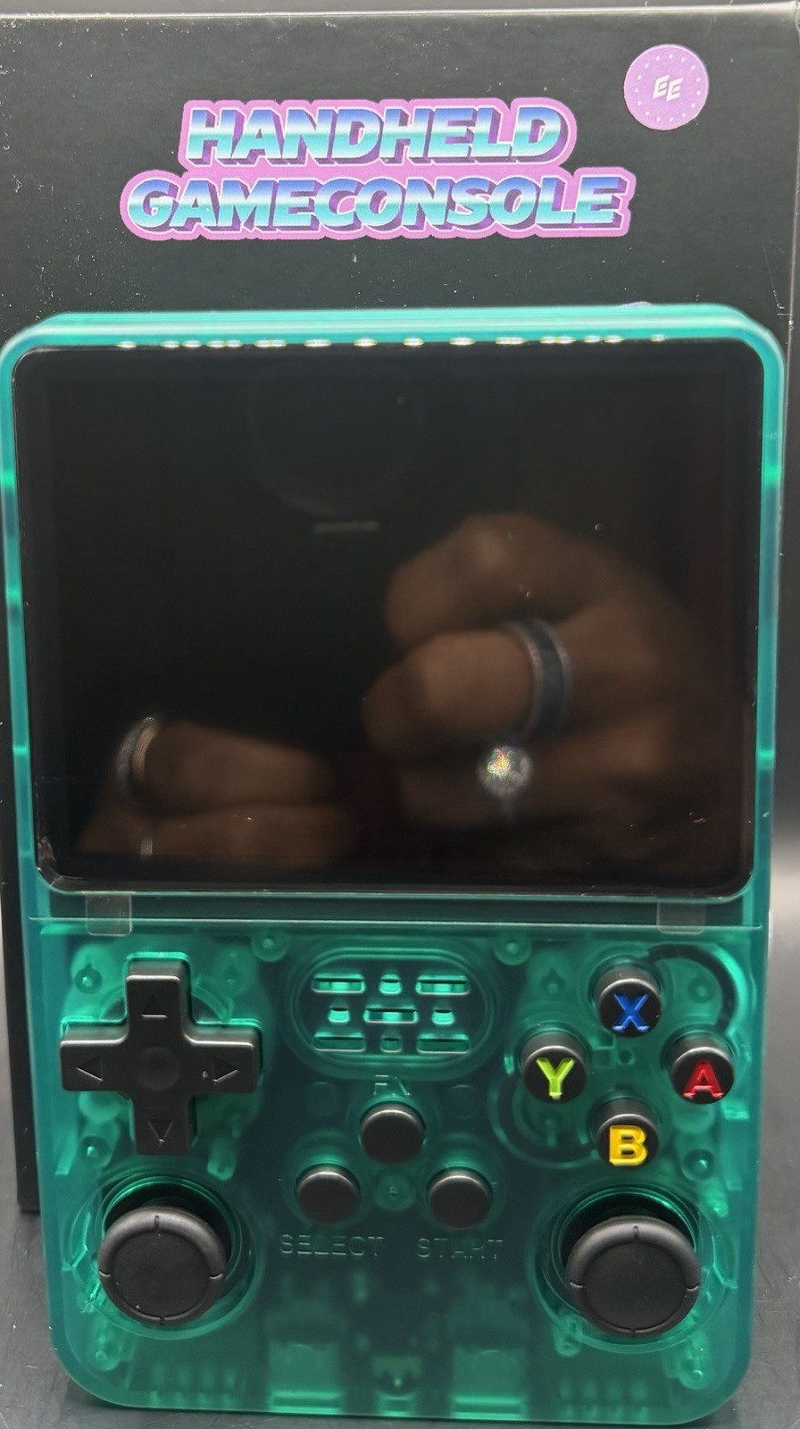 R36S Handheld Game Console 64GB Transparent Green Rechargeable New Open Box