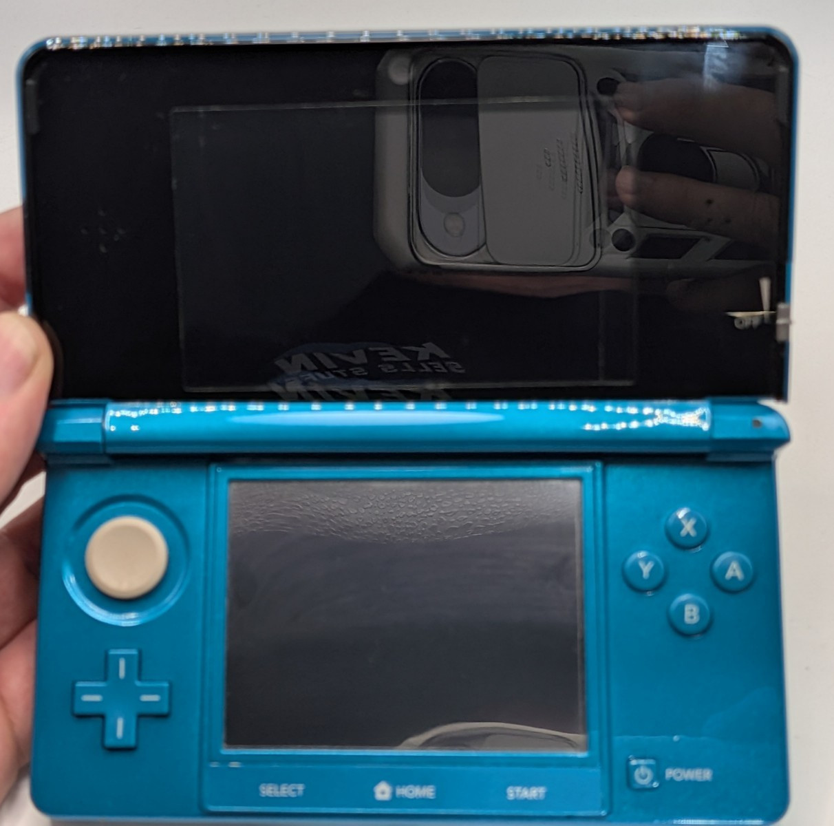 Nintendo 3DS Blue Console Bundle Blue 4 Games Pokemon Moon Ruby Mario Kart 7
