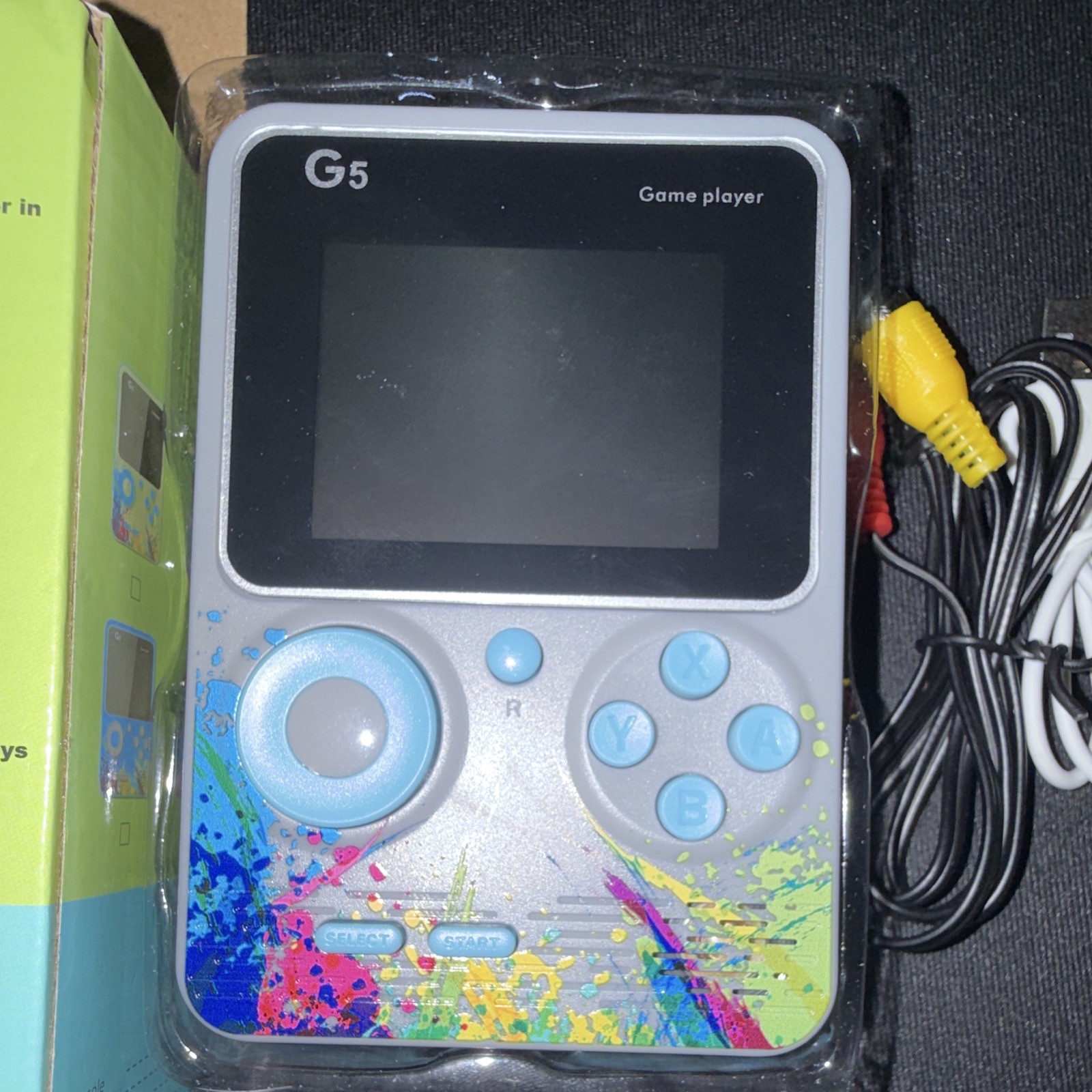 G5 Handheld Game Player Console Backlit Screen Composite RCA AV Cable Blue
