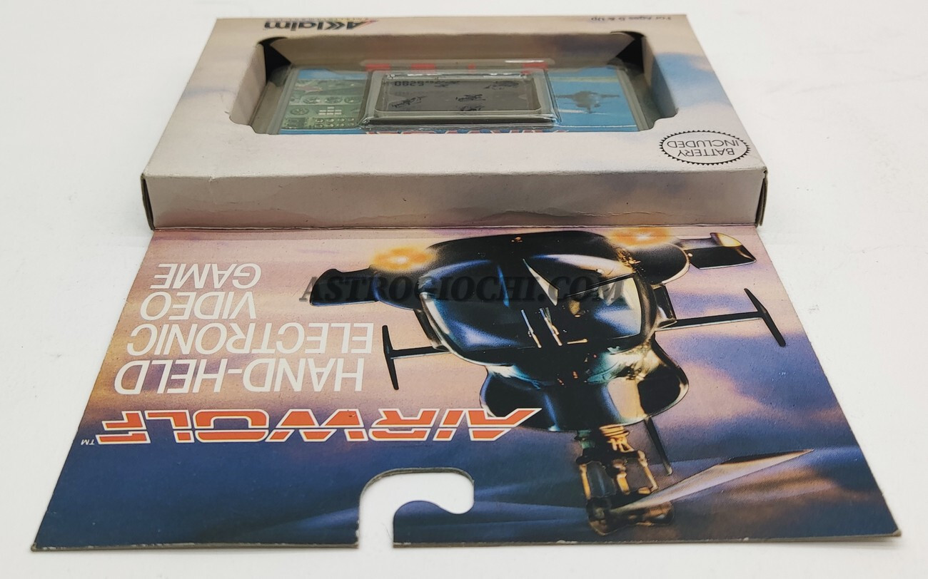 AIRWOLF AKKLAIM HANDHELD LCD GAME WATCH VINTAGE 1988 WORKING IN BOX VERY RARE