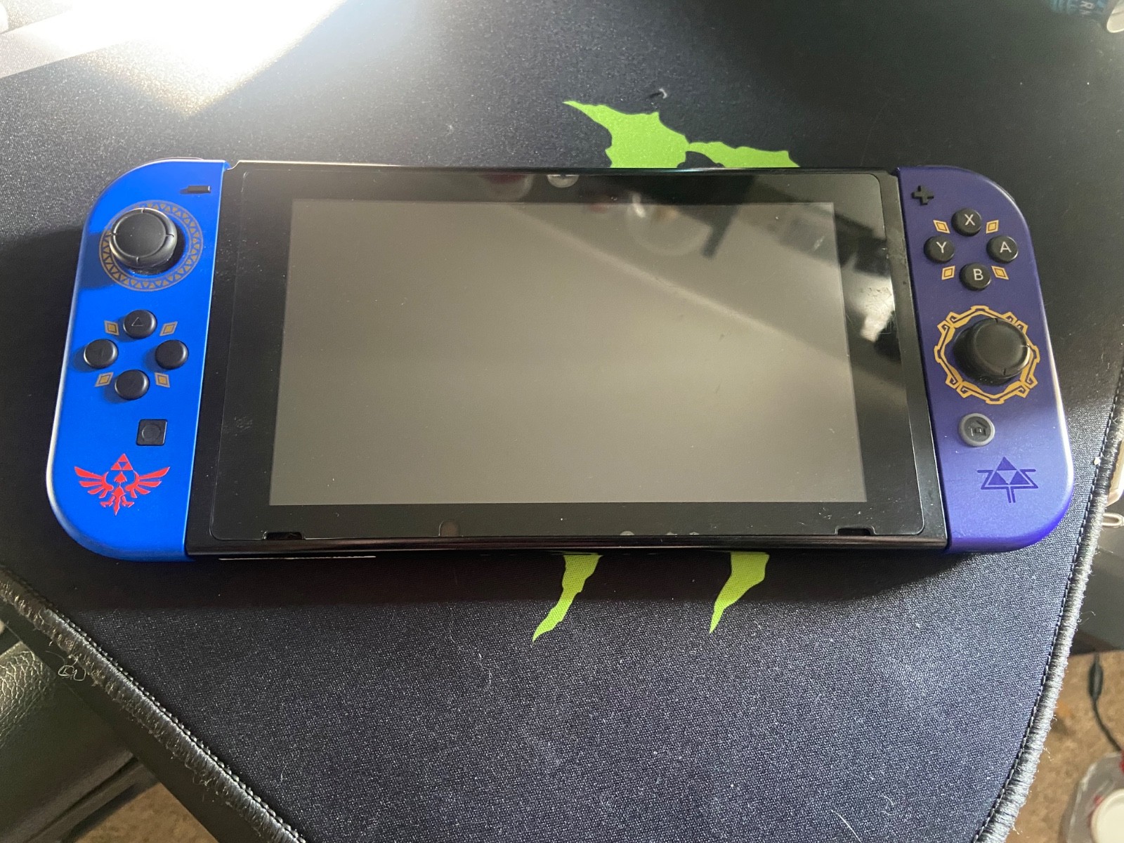 Nintendo Switch 32GB Gray Console with Blue & Purple Joy-Cons with Zelda accent