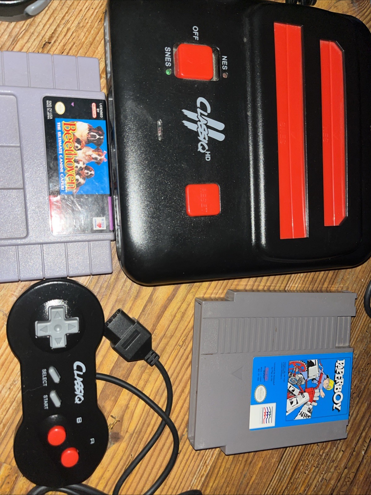 Classiq 2 HD 720p Twin Video Game System Black/Red for SNES/NES