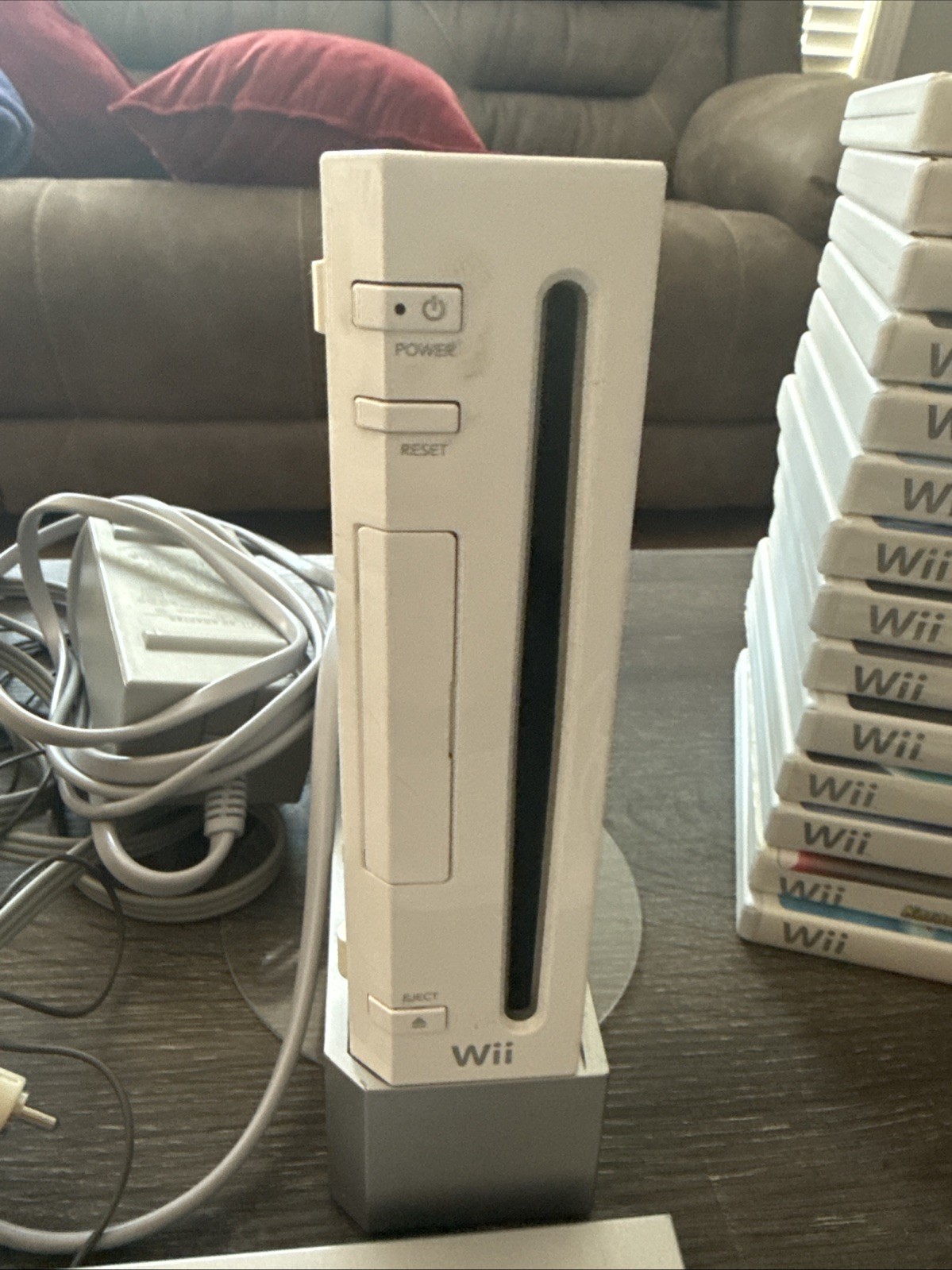 Nintendo Wii Console 2 Controllers Wheels Manuals 15 Games – READ Description