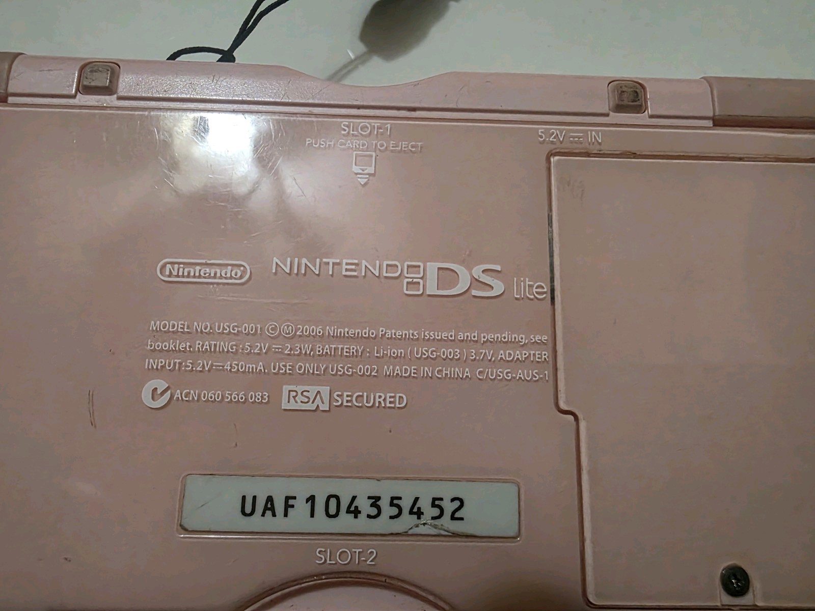 Nintendo DS Lite Pink Handheld Console w/ Case Charger Not Included Working.