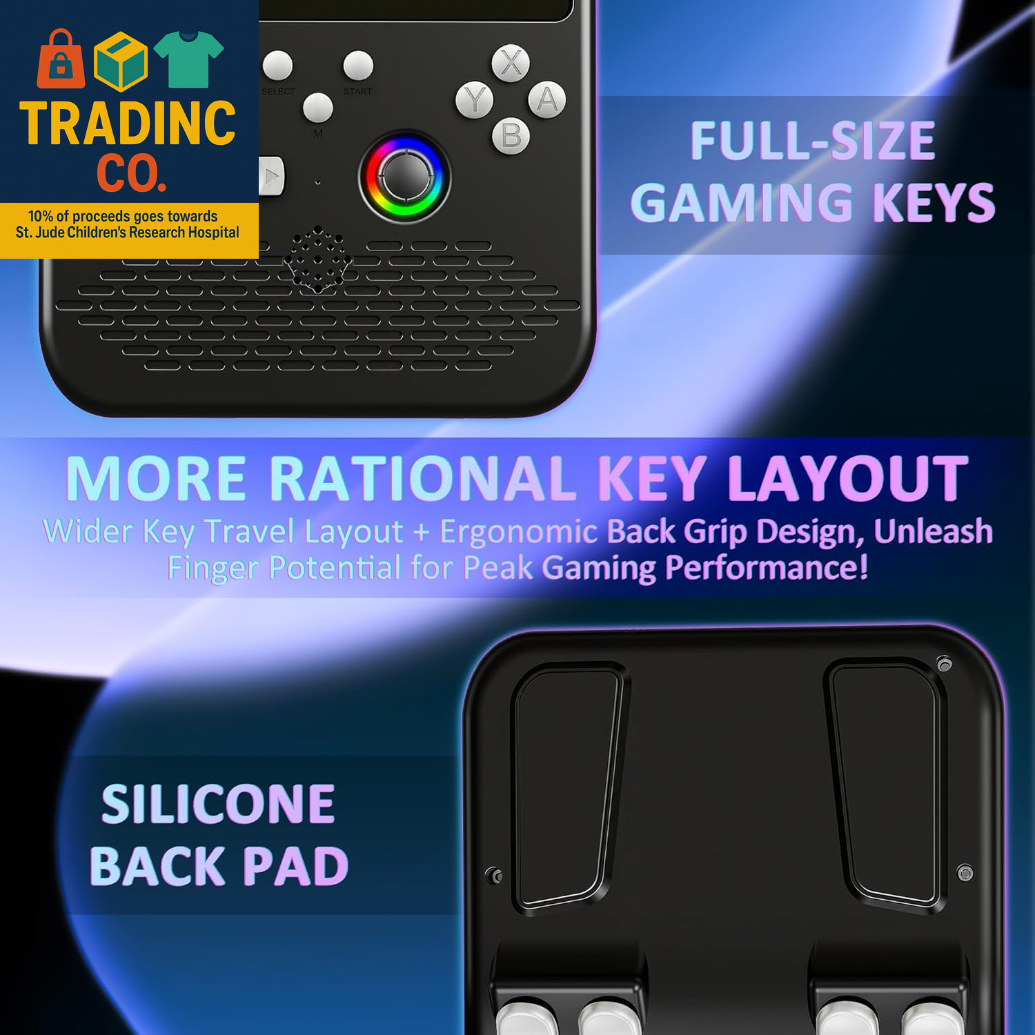 H5 Retro Gaming Console, 5.0 Inch IPS HD Screen Handheld Game Console, 256GB TF
