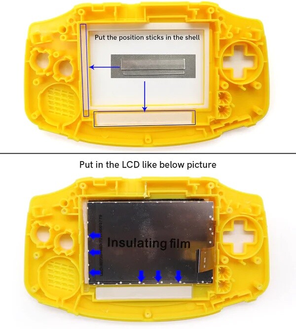 GameBoy Advance 3.0 V5 IPS Backlight Kit 720×480 LCD for GBA NO SOLDER + Shell