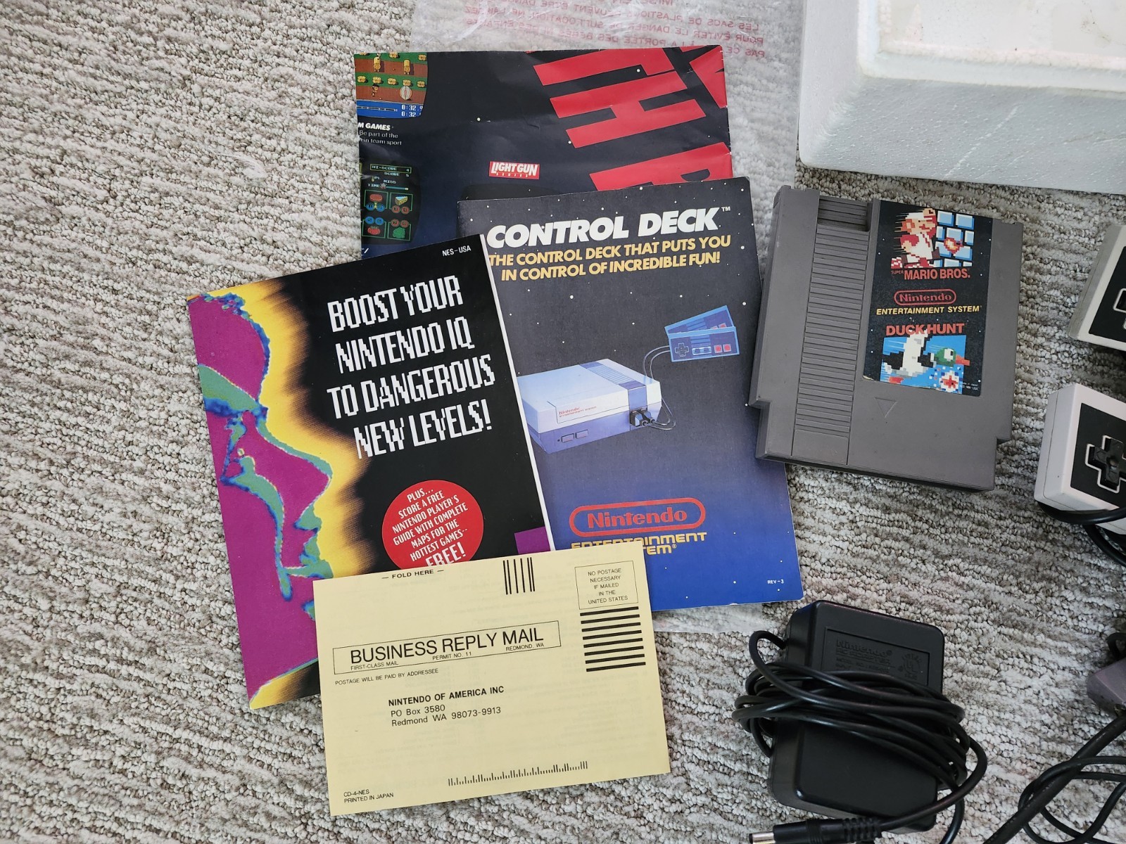NES Nintendo Action Set Red Zapper System Console CIB Manuals Mario Duck Hunt