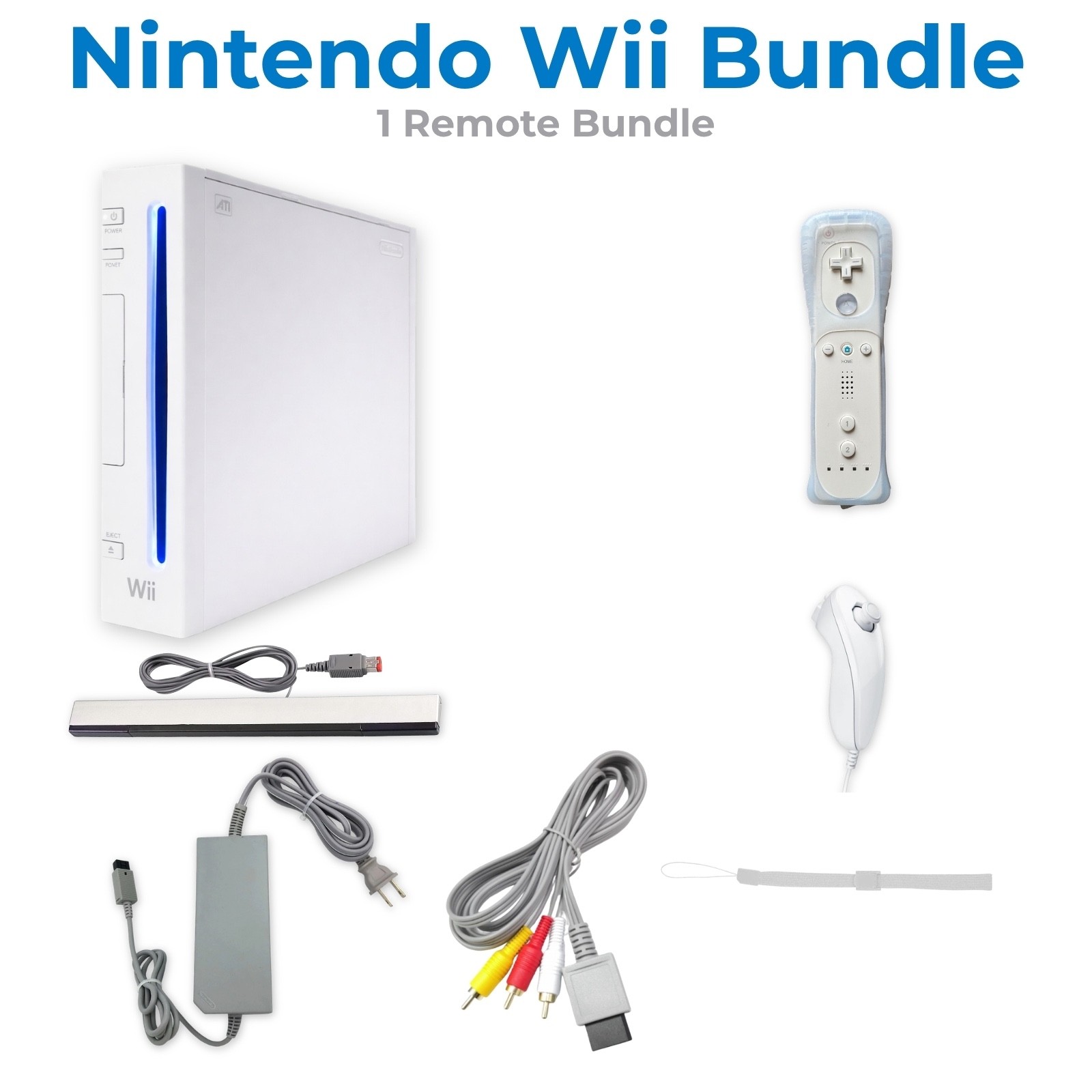 Nintendo Wii Console Bundle AV | 1-4 Controllers Wii Sports Smash Bros Tested
