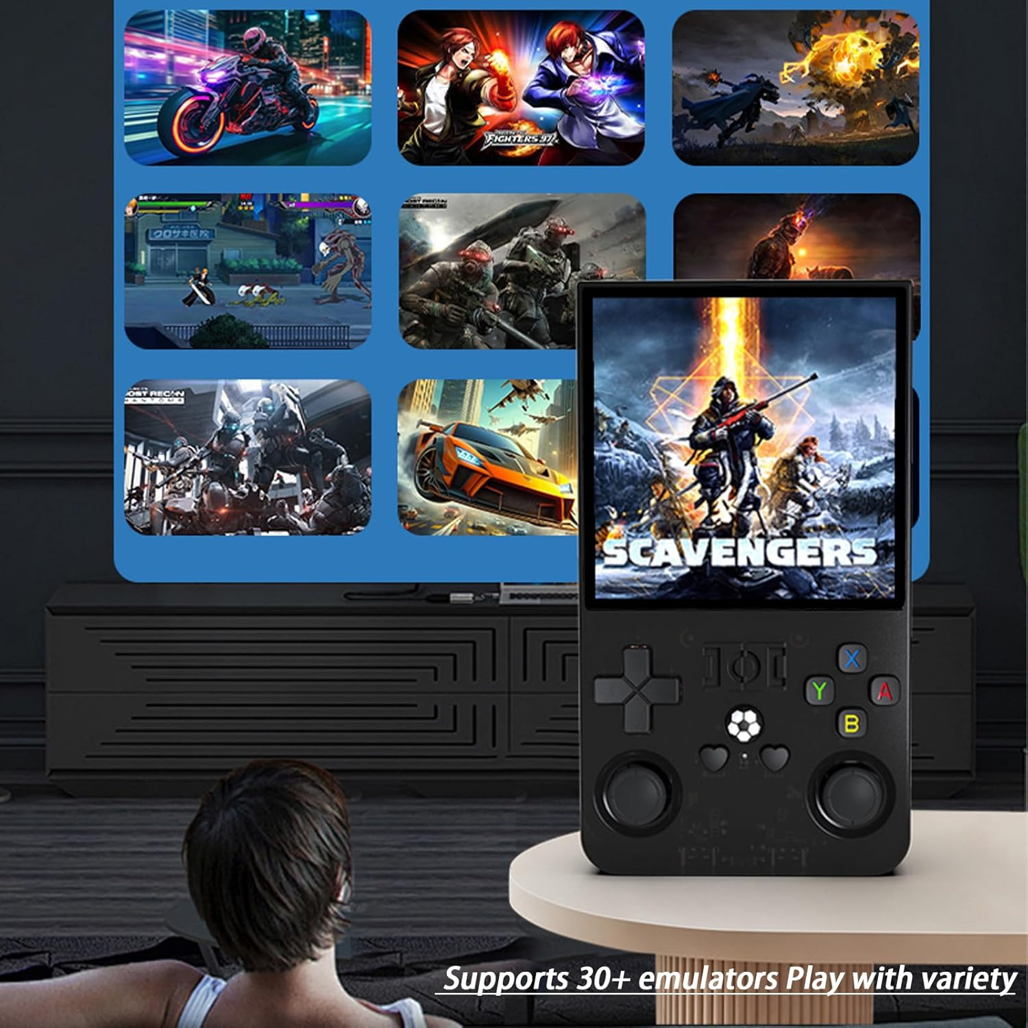 R36MAX Retro Handheld Game Console, 4000Mah Battery with 4 Inch IPS HD Screen, 6