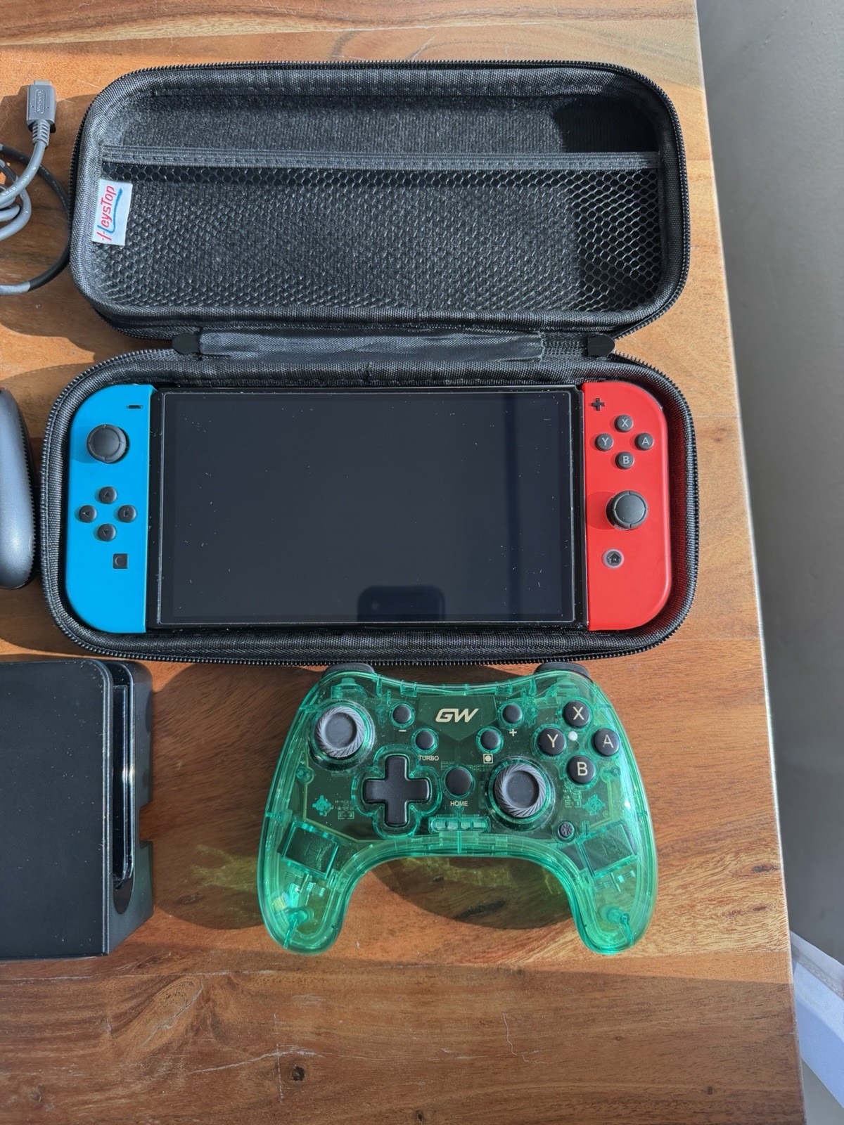 Nintendo Switch OLED Model Neon Red/Blue Joy-Con HEG-001 128 GB Extra Controller