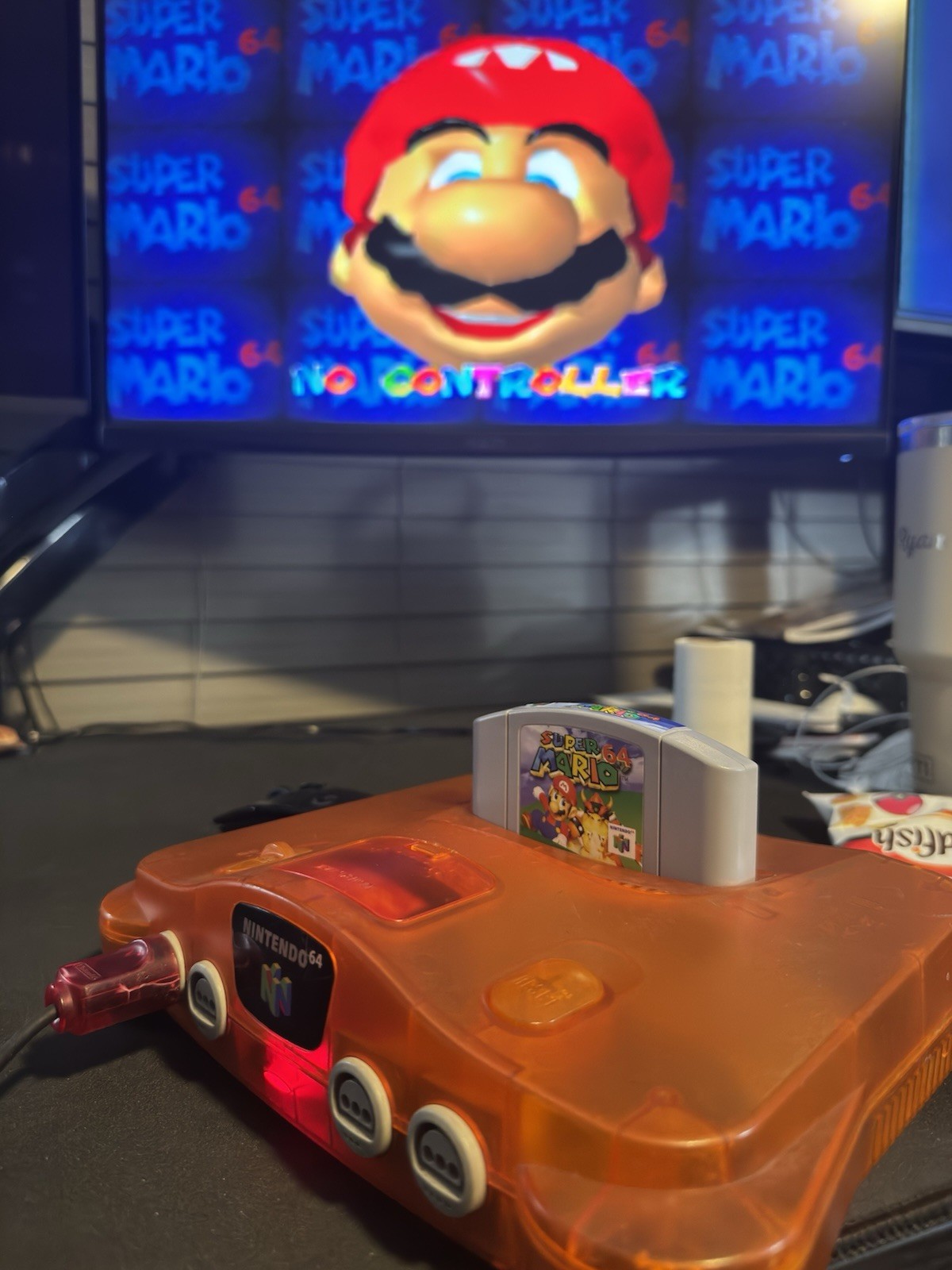 Nintendo 64 N64 Fire Orange Funtastic Console Only Tested Working