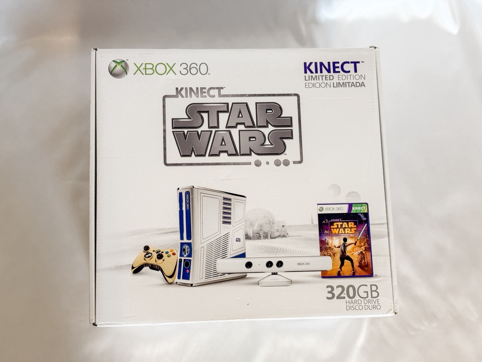 TESTED Microsoft Xbox 360 320GB Kinect Star Wars Limited Edition Console+2 Games