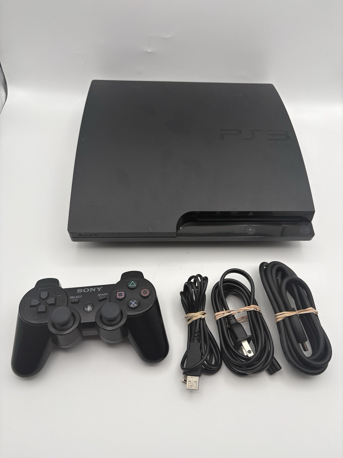 Sony Playstation 3 Slim Console W/ Oem Cables & Controller – Tested Works! 160GB