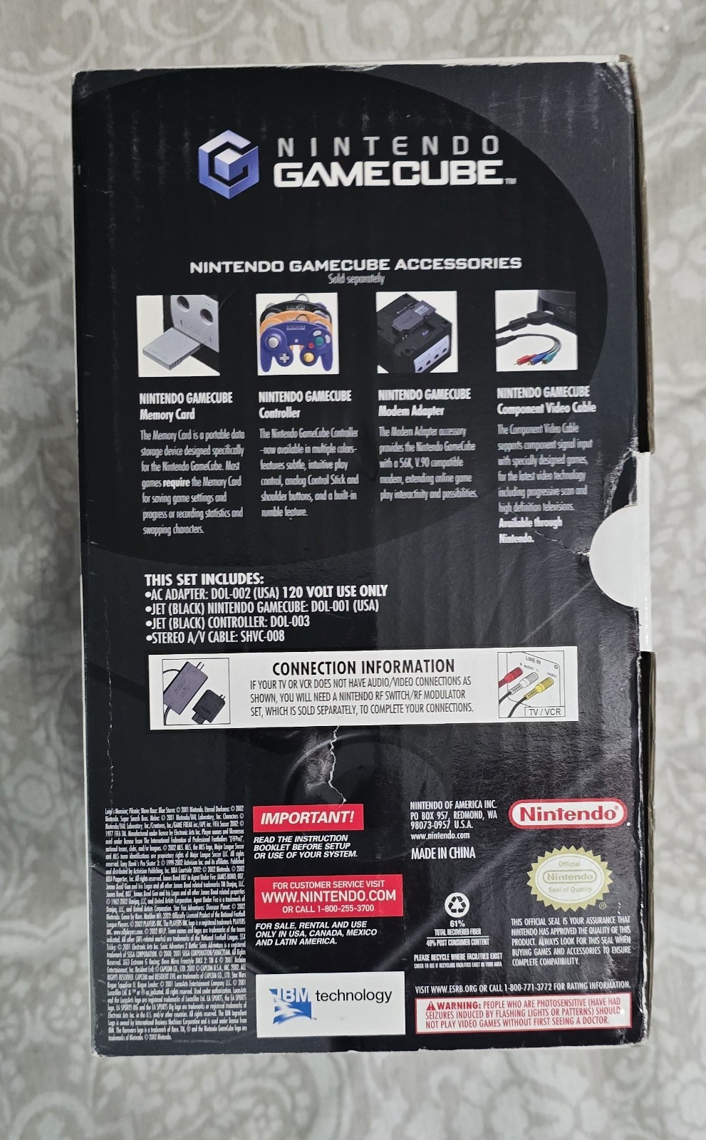 Gamecube Console Complete Plus Memory Card And Protector Tested Cib