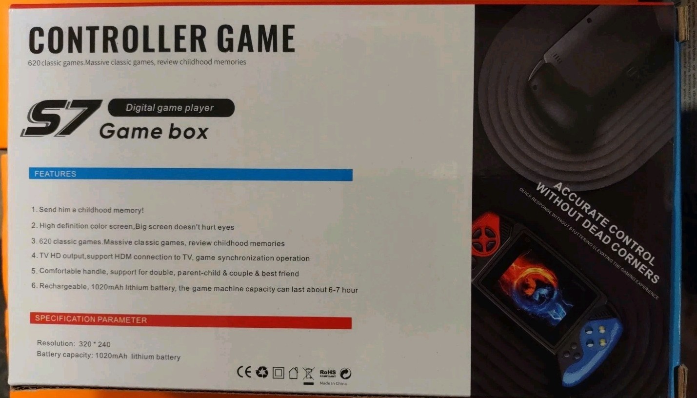 Controller Game S7 Game Box 5.7 inch Display Screen with TV Connect Black White