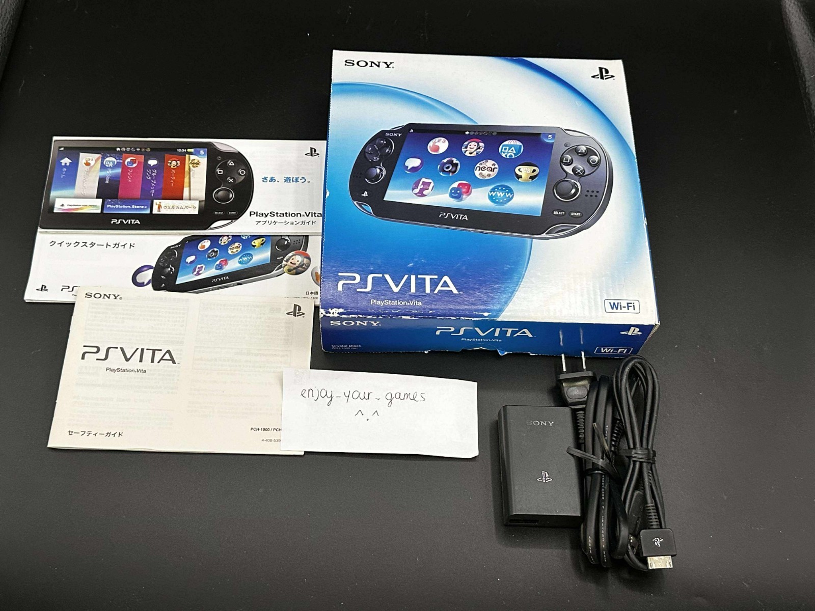 Sony PlayStation PS Vita OLED PCH-1000/1100 Black Complete in Box -SHIP IN 1-DAY