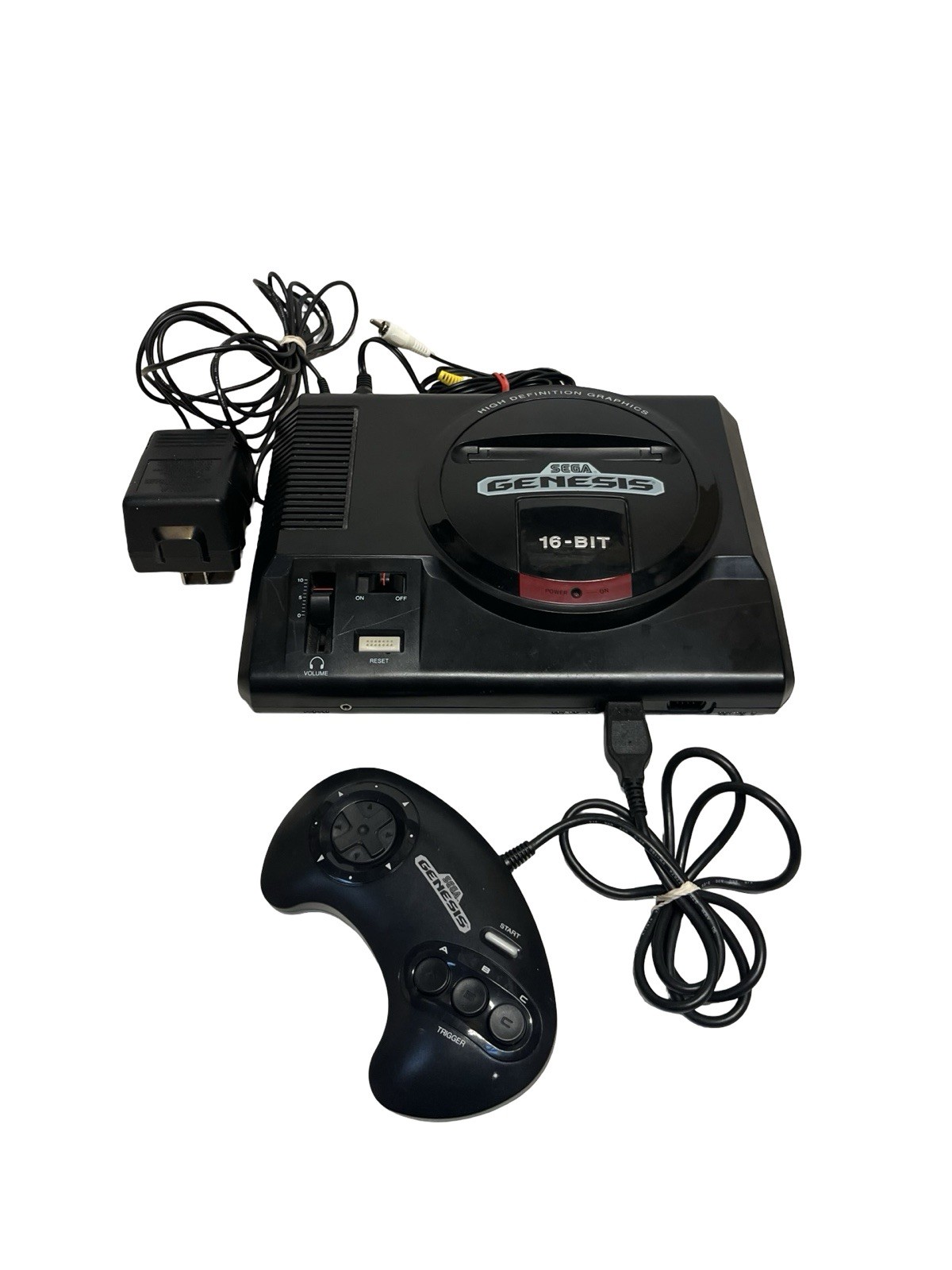 Sega Genesis Model 1 MK-1601 Console 1 Controller Power Adapter Av Cable Tested