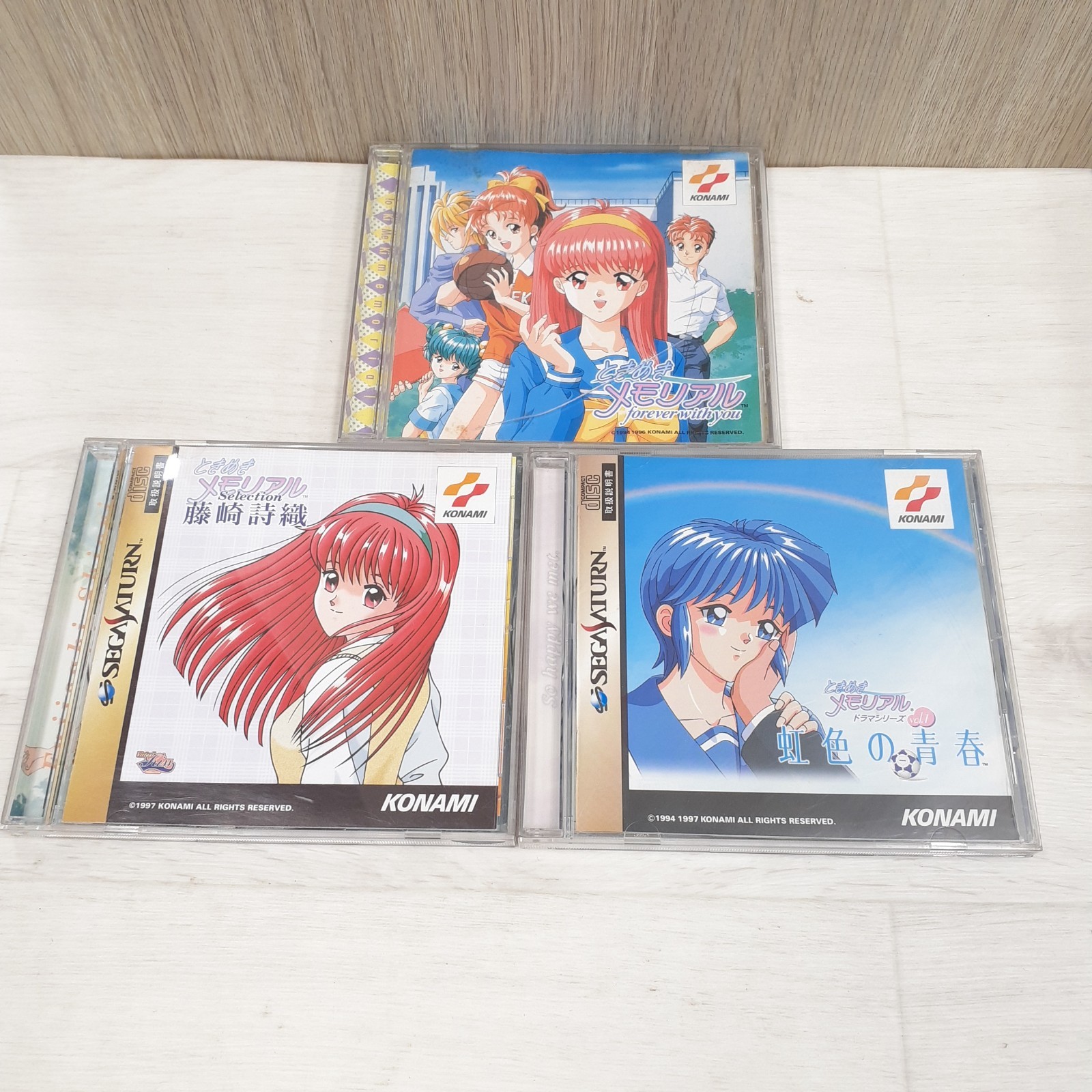 Sega Saturn Console with 3 Dating Simulation Games 3 Series of Tokimeki Memorial