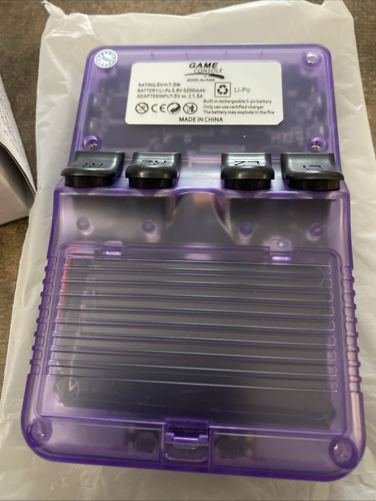 RK3326 Quad Core Handheld Game Console 128G With Built-in Games, Purple