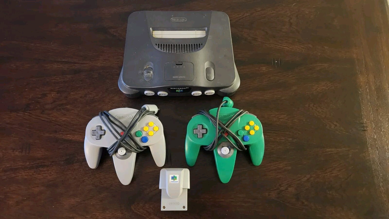 Nintendo 64 Console, Controllers And Rumble Pack Only – Charcoal Gray