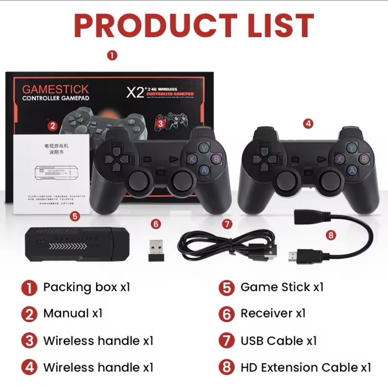 Retro Video Game Stick 41,000 Games HDMI 128GB | 2 Controllers