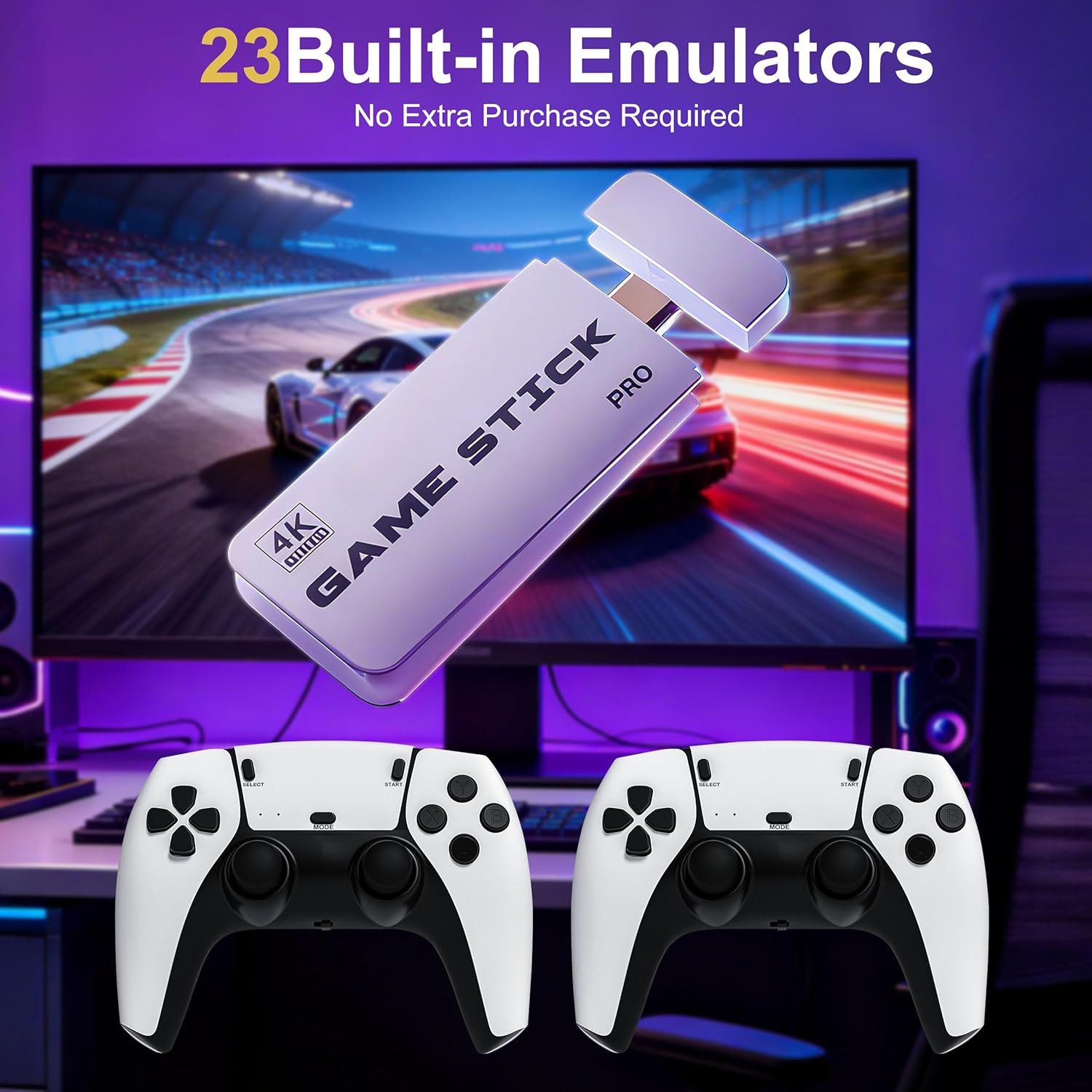 2026 Retro Gaming Console with 20K+ Games, 4K HDMI, Dual Controllers, 64GB